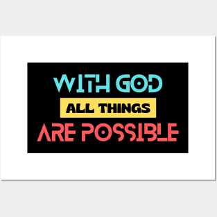 With God All Things Are Possible | Christian Typography Posters and Art